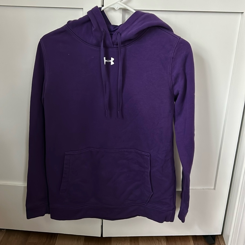 Under Armour dark purple fleece hoodie in a size XS
